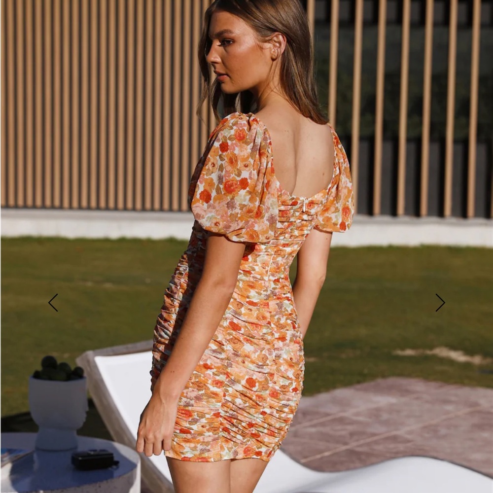 Hello Molly Orange Floral Dress NWT